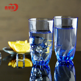 【天猫超市】青苹果蓝色空间玻璃杯470ml 大容量水杯果汁杯子