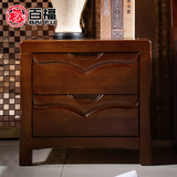 现代中式实木床头柜 卧室抽屉柜 橡胶木收纳柜 角落储物柜 二斗柜