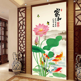 中式大型壁画无缝墙纸 玄关过道走廊背景墙壁纸墙纸3D荷花壁画