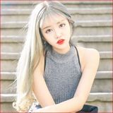 韩国网红新款时尚空气刘海长直发奶奶灰银白假发女COS整顶假发套