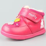 米菲儿童鞋专柜正品冬季女童保暖牛皮加毛皮靴短靴宝宝棉鞋DM0223