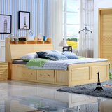 松木家具全实木床1.5米1.8北欧纯松木带抽屉储物双人床家具