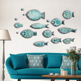 地中海组合立体陶瓷鱼墙饰壁饰挂饰 创意客厅沙发背景墙面装饰品