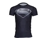 超人蝙蝠侠短袖T恤紧身衣男超级英雄复仇者联盟健身运动短袖促销