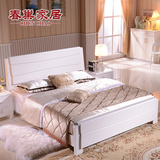 春巢白色实木床1.5 1.8米韩式田园双人床简约现代婚床高箱储物床