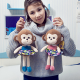 可爱背带情侣猴子公仔 创意毛绒玩具猴子玩偶布娃娃 生日礼物女生
