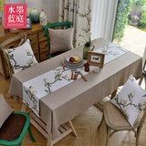 简约美式纯色亚麻棉麻西餐咖啡厅布艺餐桌布/茶几布/台布长方形