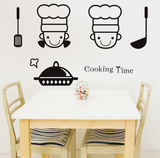 可移除墙贴 厨房餐厅饭馆客厅装饰贴纸 可爱厨娘厨师创意家装家饰