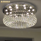 现代简约LED水晶灯客厅灯大厅圆形卧室吸顶灯创意大气餐厅吊灯具