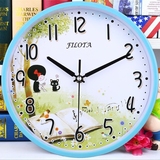 新品钟表卡通时钟挂表现代韩式电子创意儿童客厅卧室静音彩色挂钟