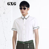 GXG[特惠]男装 男士时尚修身斯文百搭休闲短袖衬衫#42223125