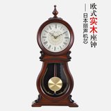 ZQ枫叶时钟客厅实木创意台钟欧式报时复古座钟美式怀旧坐钟丽声芯