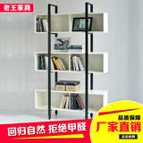 钢木书架 六层书柜书橱简易创意落地书架 置物架组合陈列架