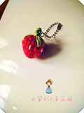 【小梦DIY】&手工钩针草莓挂链，手机链，防尘塞/新手0基础材料包