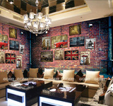 欧式复古砖墙铁皮大型壁画休闲咖啡馆酒吧KTV墙纸客厅沙发壁纸