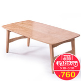 简约现代原木色小户型日式茶几时尚简约可折叠方形茶几实木头桌子