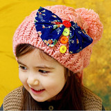 秋冬女宝宝1-2-4-8岁秋季新款儿童帽子冬季韩版女童公主毛线帽潮3