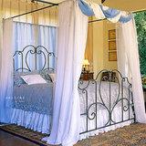 宜家美式铁艺床 婚床1.2 1.8 1.5米公主床单双人床沙发幔帐床架