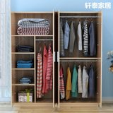 简易板式衣柜实木质组装组合整体定制2门3门4门大衣柜儿童衣橱