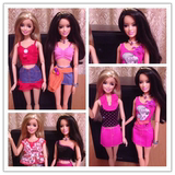 （短裙套装）芭比娃娃barbie正版时尚娃衣服装芭比可儿六分娃可穿