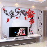 创意蝴蝶飞花欧式亚克力3D立体墙贴客厅电视沙发背景墙卧室装饰画