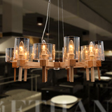 设计师北欧个性创意实木吊灯 酒店新中式木艺客厅卧室餐厅LED灯具