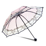 供应透明伞折叠雨伞阿波罗花边晴雨伞广告伞定制卡通定制印LOGO