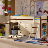 喜梦宝儿童系统床多功能储物家具组合儿童床实木床田园白咖松木床
