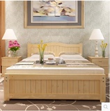 简约实木双人床1.2 1.5 1.8米实木欧式儿童床单人床地中海成人床
