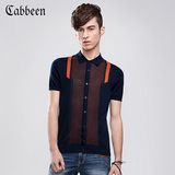 卡宾男装短袖外套 夏季新款纯棉修身时尚针织短袖衫B/3152105002