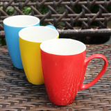 HYU家用陶瓷杯马克杯奶茶杯彩色杯子带把水杯咖啡杯拿铁杯400ml