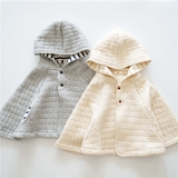 日式宝宝纯棉秋冬款披肩婴幼儿外出斗篷空气层保暖披风男女童外套