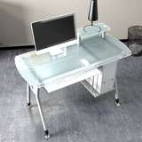 钢化玻璃电脑桌台式简约办公桌家用写字台桌子简易卧室书桌