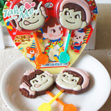 包邮 日本原装进口糖果不二家双棒巧克力棒棒糖24g 儿童休闲零食