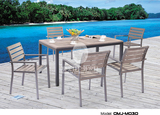户外铝木桌椅组合实木塑木庭院家具酒店阳台沙滩休闲铝餐桌椅直销