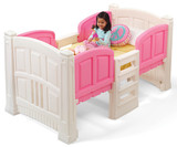 美国进口step2玩具婴儿童床带安全护栏 女孩阁楼储藏式上下床8342