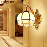 全铜壁灯 欧式铜灯别墅奢华过道走廊灯饰美式客厅卧室墙壁灯