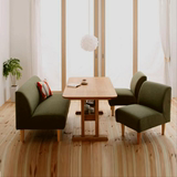 简约现代精致小型布艺沙发日式简易宜家单个小户型沙发椅餐桌组合