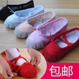 促销儿童舞蹈鞋软底女童芭蕾舞鞋粉猫爪体操两底白练功成人瑜伽鞋