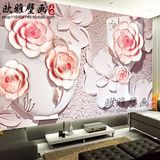 欧式立体浮雕个性简约3D壁画电视背景墙纸客厅沙发无缝玫瑰墙壁纸
