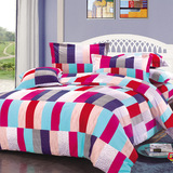床上用品四件套条纹方格棉布批发 被套床单全棉印花宽幅斜纹布料