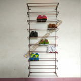 特价简易壁挂铁艺鞋架 大号省空间展示鞋柜多层墙上门后拖鞋架子