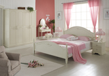 田园儿童套房家具韩式卧室组合套装象牙白双人床公主床1.8米婚床