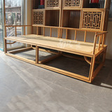 老榆木免漆罗汉床 现代中式环保家具 实木沙发床 明式家具