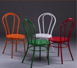 欧式铁艺餐椅酒吧咖啡厅餐厅椅子 设计师创意休闲个性户外铁皮椅