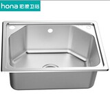 304不锈钢磨砂手工水槽单槽 厨房洗碗盆单盆加厚洗菜盆下水配件