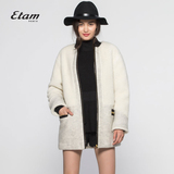 艾格ETAM 女装羊羔绒中长款大衣15013418880