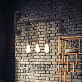 LOFT复古铁艺三头水管壁灯工业风酒吧网咖仓库餐厅创意床头墙壁灯