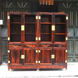 红木交趾黄檀 老挝大红酸枝素面书柜 实木书房家具多宝格置物架