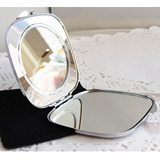 欧美饰品折叠双面相框化妆镜 钛钢 折叠镜 双面随身镜子 梳妆镜